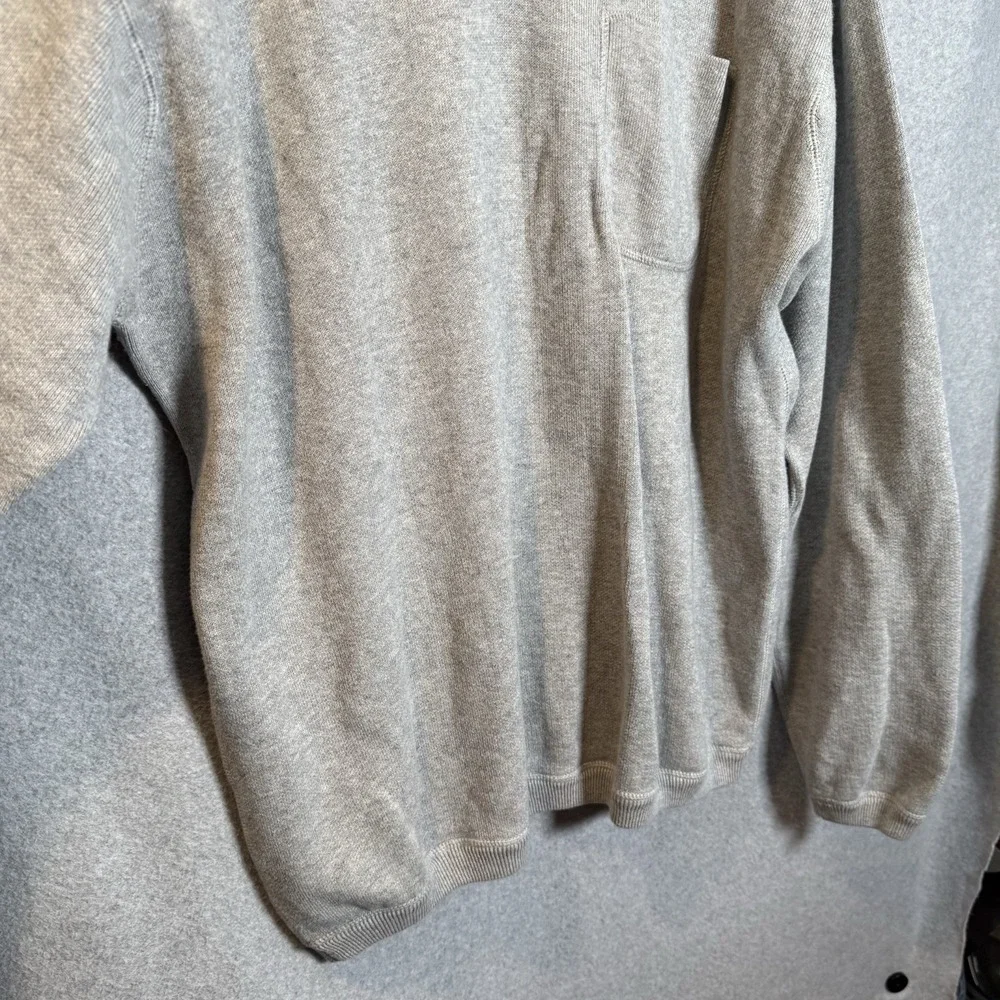 Eddie Bauer Sweatshirt Men's XL Tall Vintage Collared Gray Cotton Pullover - Picture 5 of 9